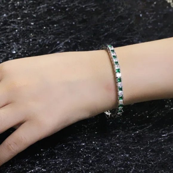 2ct Champagne & White Diamond Womens 14K Gold Tennis Bracelet Silver 7" Jewelry - Picture 3 of 9